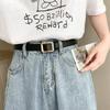Pu Leather Belt For Women Square Buckle Pin Buckle Jeans Black Belt Chic Luxury Brand Ladies Vintage Strap Female Waistband