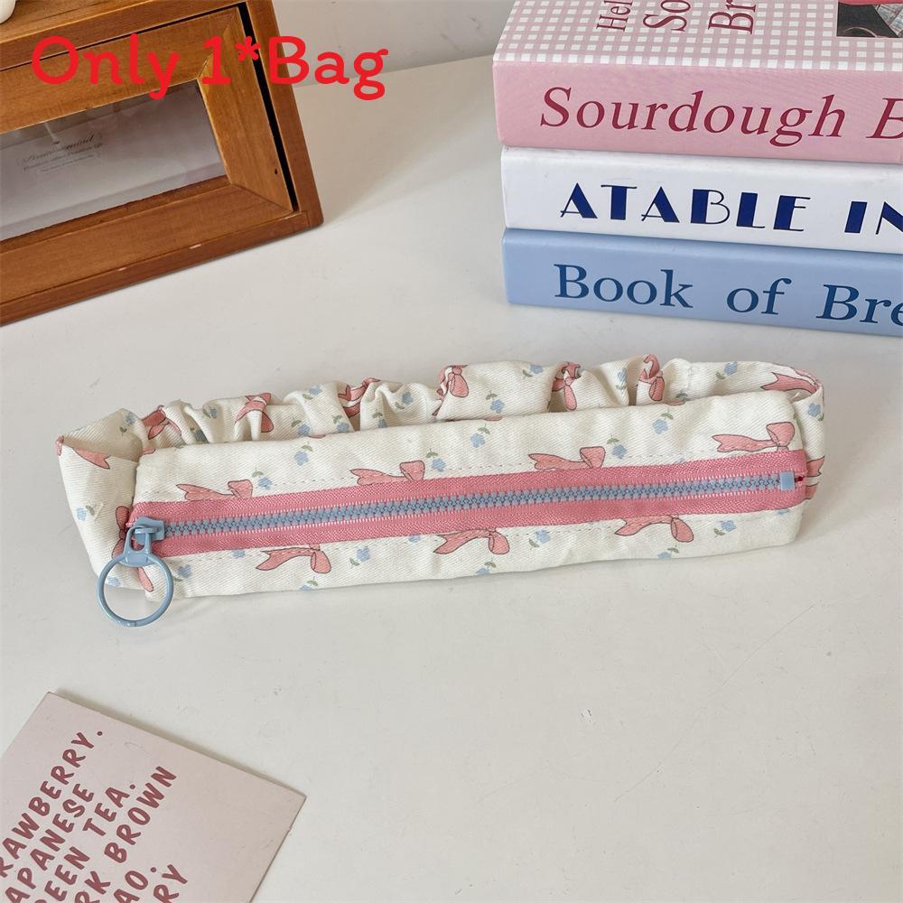 Student Floral Pencil Case With Large Capacity And Polyester Material For School Supplies