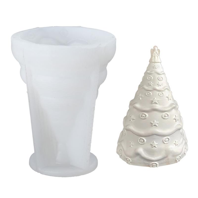 Delicate Christmas Tree Silicone Mold DIY Geometric Jewelry Holder Molds Aromatherapy Soap Casting Mould Handmade Gift