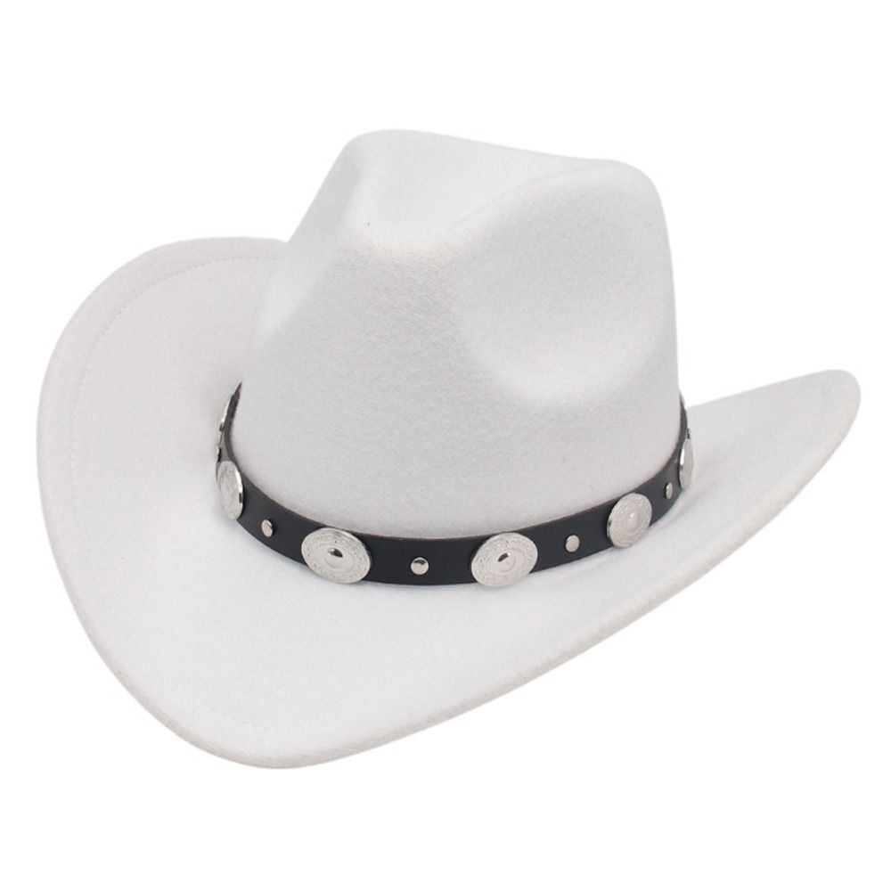 Retro Upturned Brim Western Cowboy Hats Wide Brim Ethnic Style Fedoras Hat Felt Hat For Women & Men
