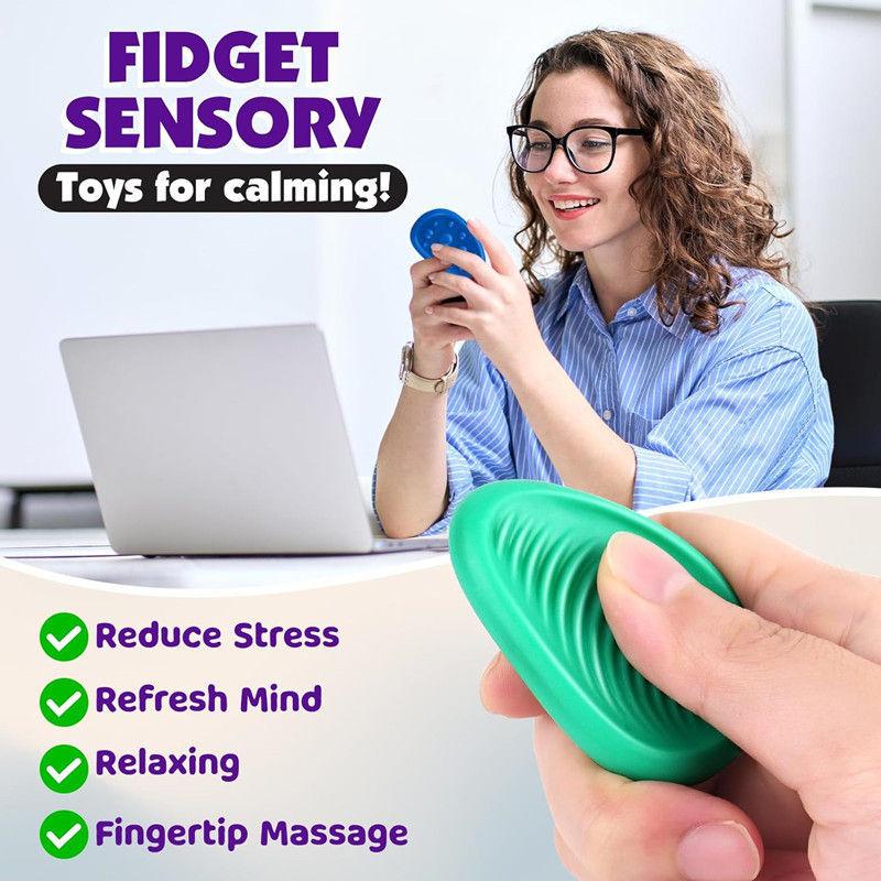 6PCS/set Sensory Worry Stones Fidget Toy Stress Reliever Anxiety Worry Stone Silicone Decompression Toys GZW