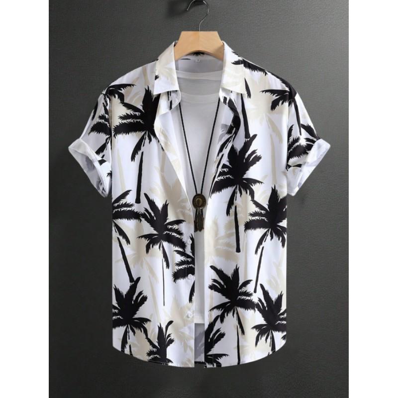 Men's Summer Lightweight Short-Sleeve Shirt Casual Vacation Print Shirt