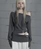 ETRE AU SOMMET Cut-Out Open Long Sleeve (Dark Gray)