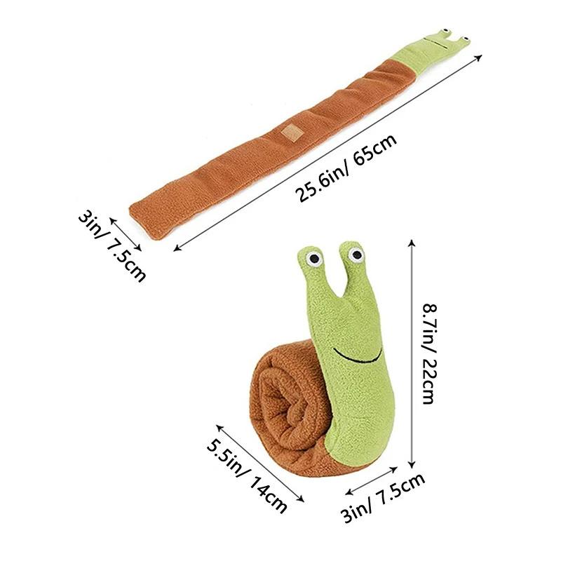 Squeaky Snail Dog Toy with Hidden Treats Interactive Plush Sniffing Puzzle for Dental Molar Teeth Grinding and Olfactory