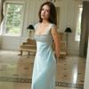Herbst und Winter Neue Damenbekleidung Temperament Elegant Träger-Tube-Top Rückenfrei Heißer Diamant-Taille Langes Kleid Damen