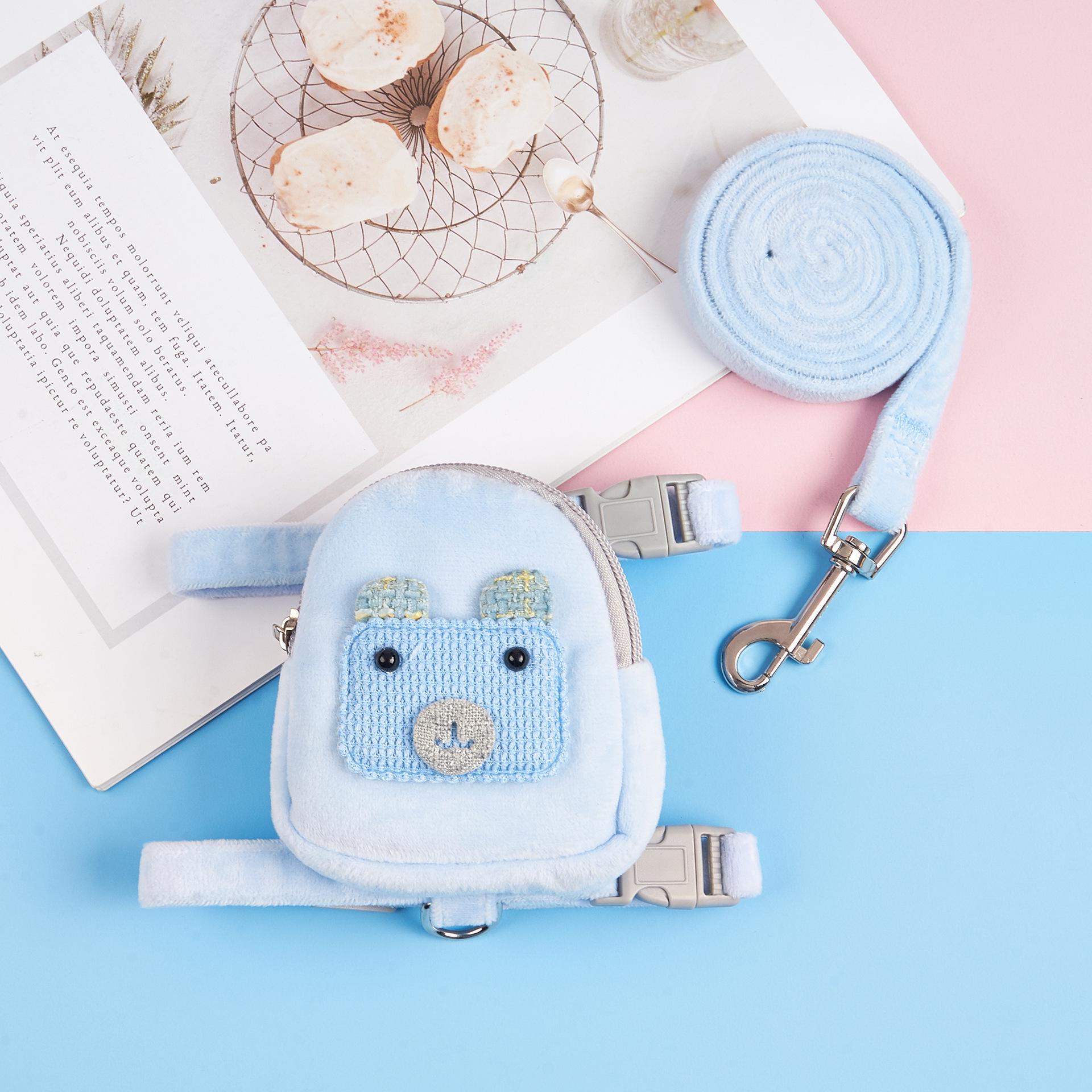 

Маленький поводок для собаки и кошки с очаровательным рюкзаком Тедди Бишон и прогулочной веревкой M (8-17 lbs)