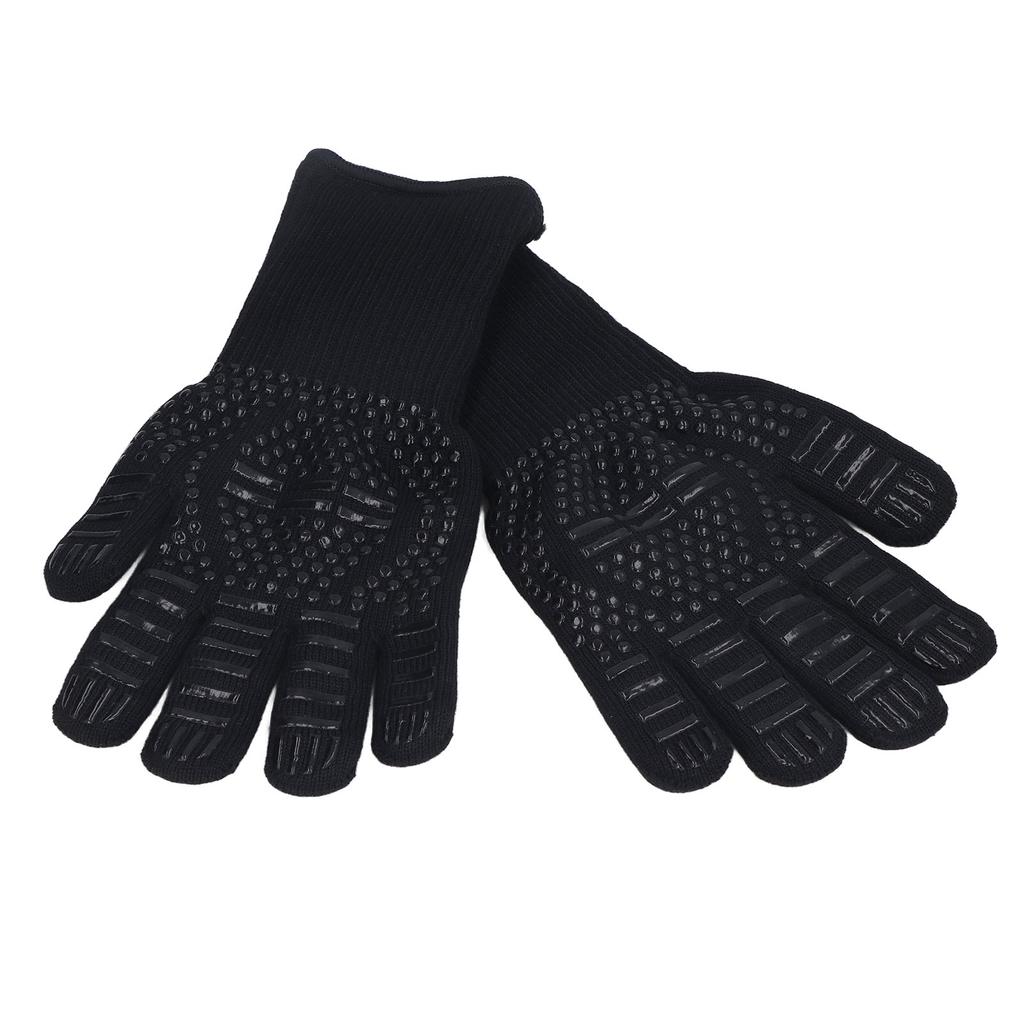 Hitzebeständige Handschuhe 500 Grad Celsius 31cm Hitzebeständige Fäustlinge Kochwerkzeug für BBQ Ofen Schweißen