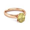 Lemon Quartz Classic Solitaire Ring - 925 Sterling Silver Rose Gold Vermeil