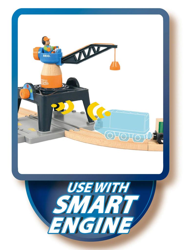 BRIO WORLD Smart Tech Tower Crane [Wooden Rail Toy] 33962