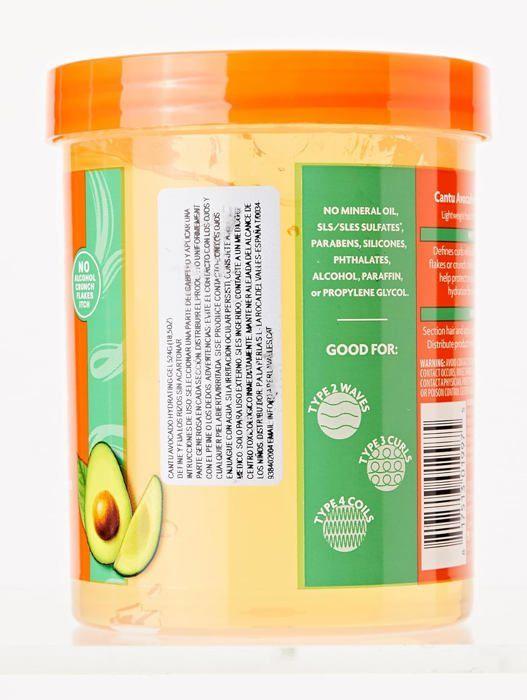 Gel coiffant - cantu - hydratant à l'avocat - cheveux abîmés - sans sulfates - 300ml