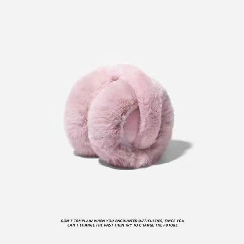 Cache-oreilles Hiver Femme Nouveau Chaud Couleur Unie Peluche Chaud Coupe-vent Sac d'oreille Anti-froid Velours Protège-oreilles Anti-gel