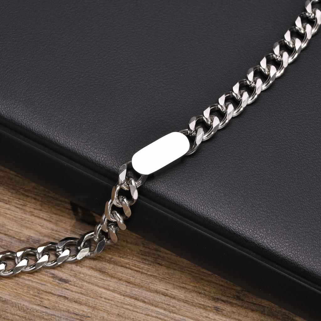 Initialen Cuban Chain Armbänder für Männer Jungen, Alphabet A-Z 26 Buchstaben Edelstahl Kette Armband Verstellbar, Trend Schmuck Geschenk