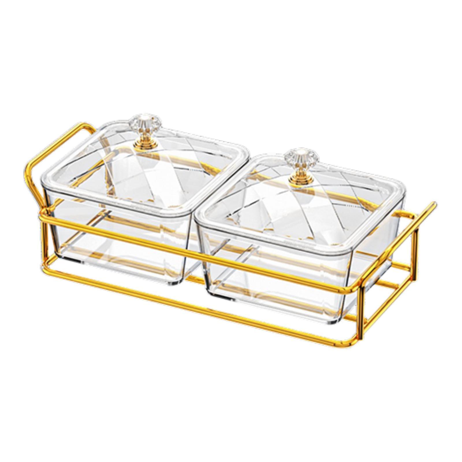 

Dry Fruit Tray with Lid Decoration Food Display Dish Divided Snacks Dish for Centerpiece Dining Room Festive Desktop Restaurant