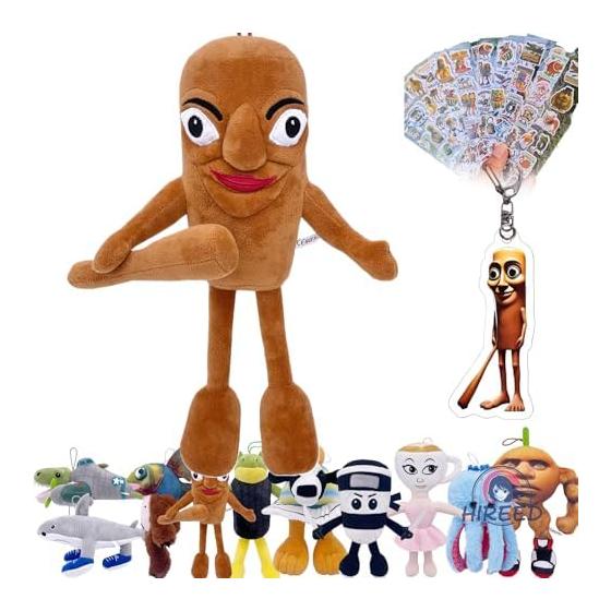 Italian Brain Lott Goods Stuffed Toy 30CM Tun Tun Tun Sahur Stuffed Toy Seal + Keychain Included Itari Enbrein Lott Goods Christmas Gift Children