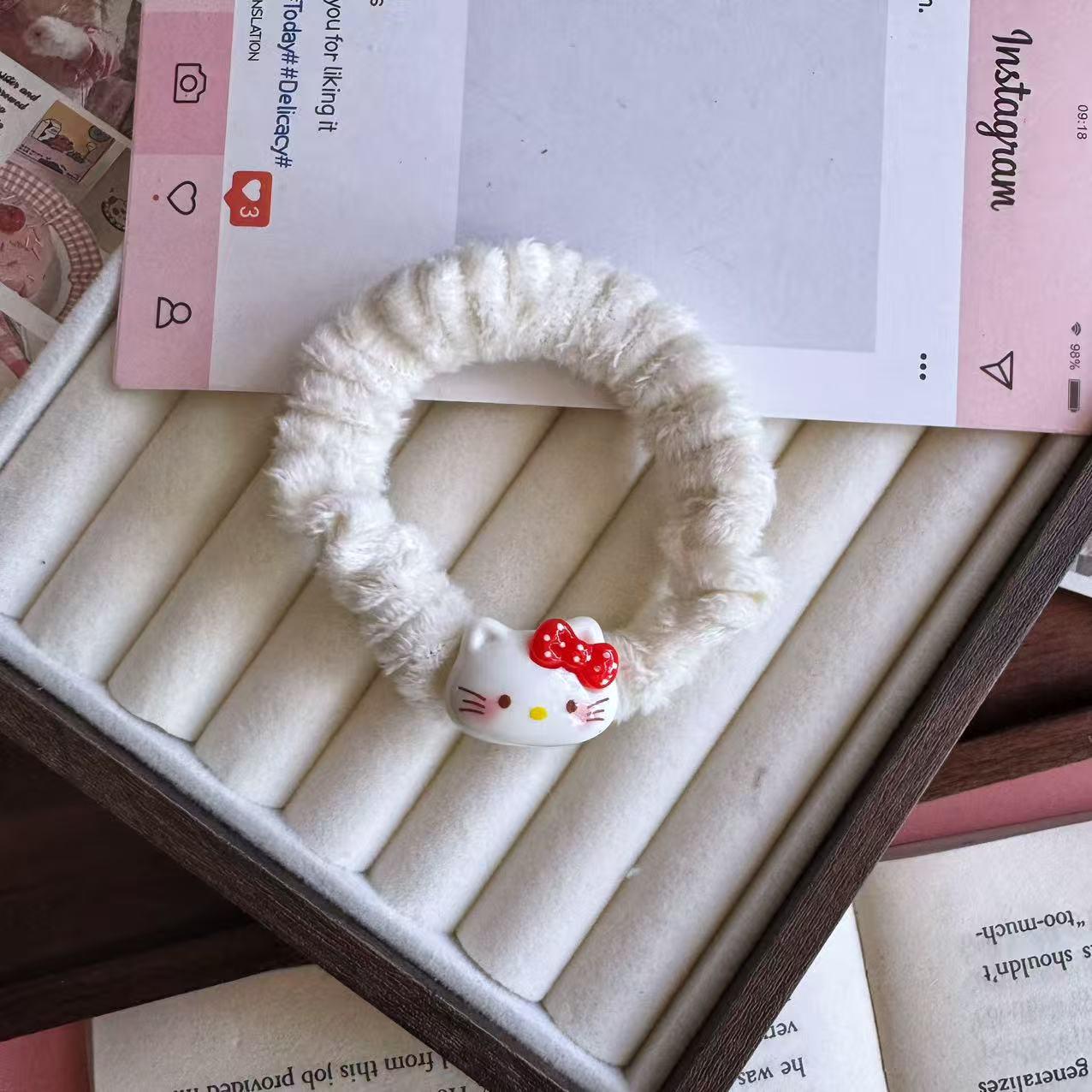 

Чарівна плюшева гумка для волосся з кошеням - Мультяшний солодкий еластичний набір гумок та пов язок на голову для дівчаток