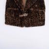 2024 Autumn Women's European & American Style Leopard Print Faux Leather & Fur Jacket