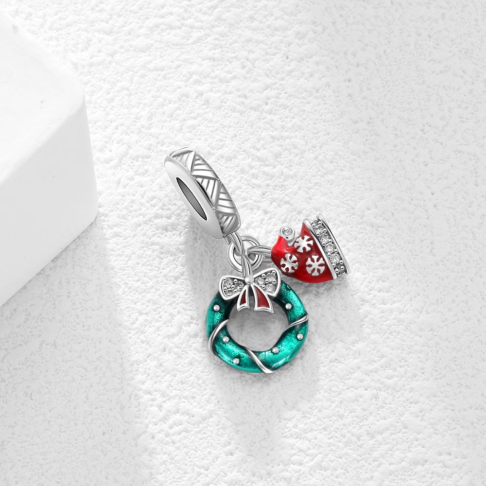 Copper Snowman Bead Christmas Clock Pendant Fit European Women'S Bracelets Diy Accessories Christmas Gifts Jewelry