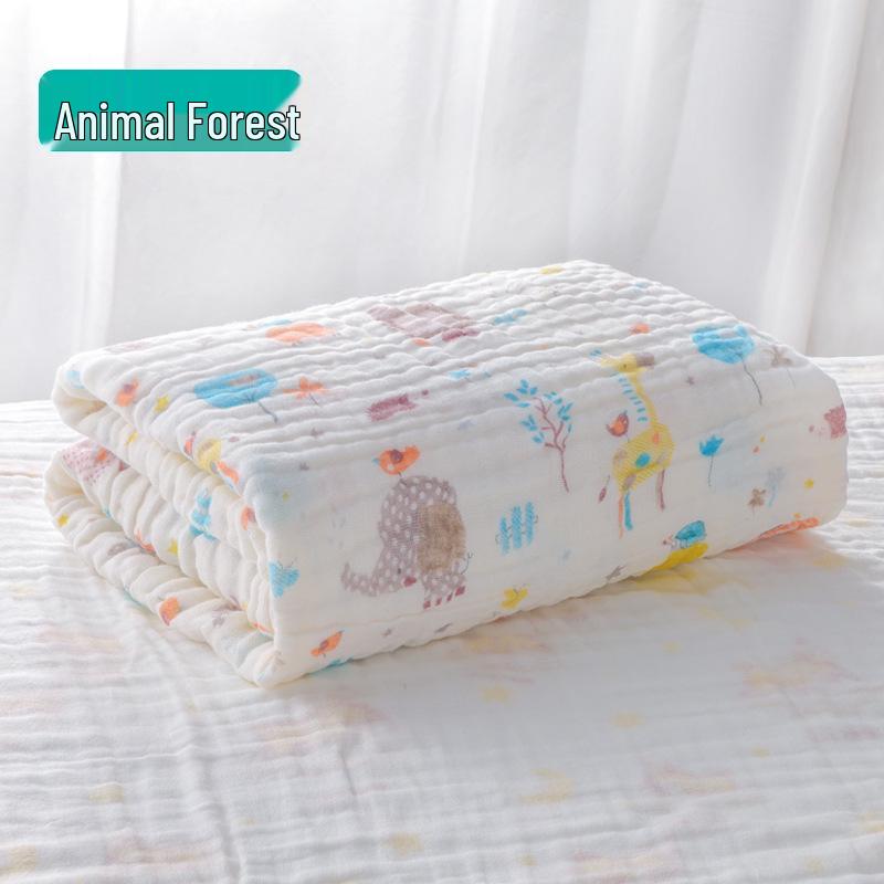Ultra-Soft Baby Bath Towel - Pure Cotton Gauze, Absorbent, Six Layer for Newborns & Children 110x110 cm
