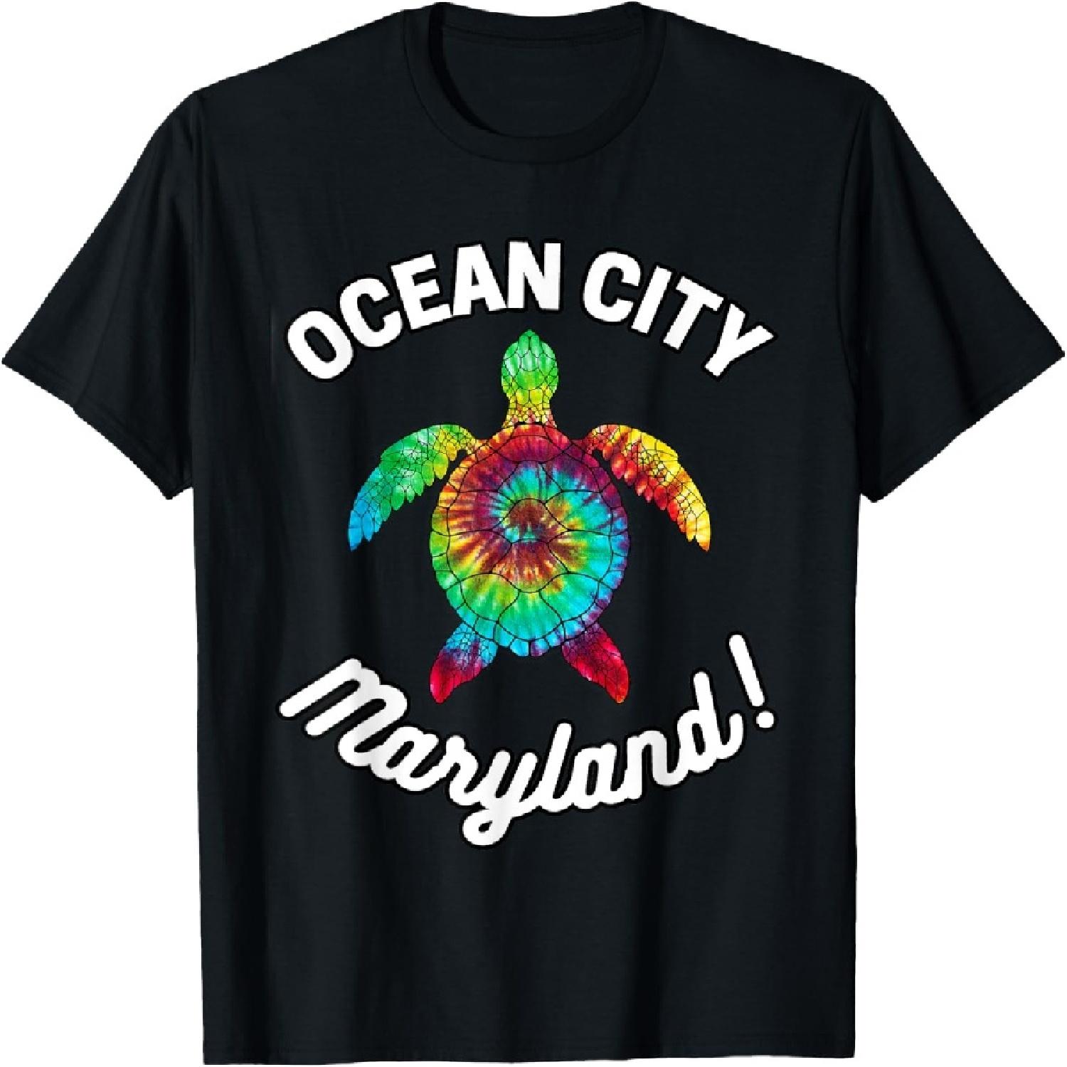 Оушен-Сити Мэриленд Тай-дай Бохо Черепаха Черепахи МД Футболка S