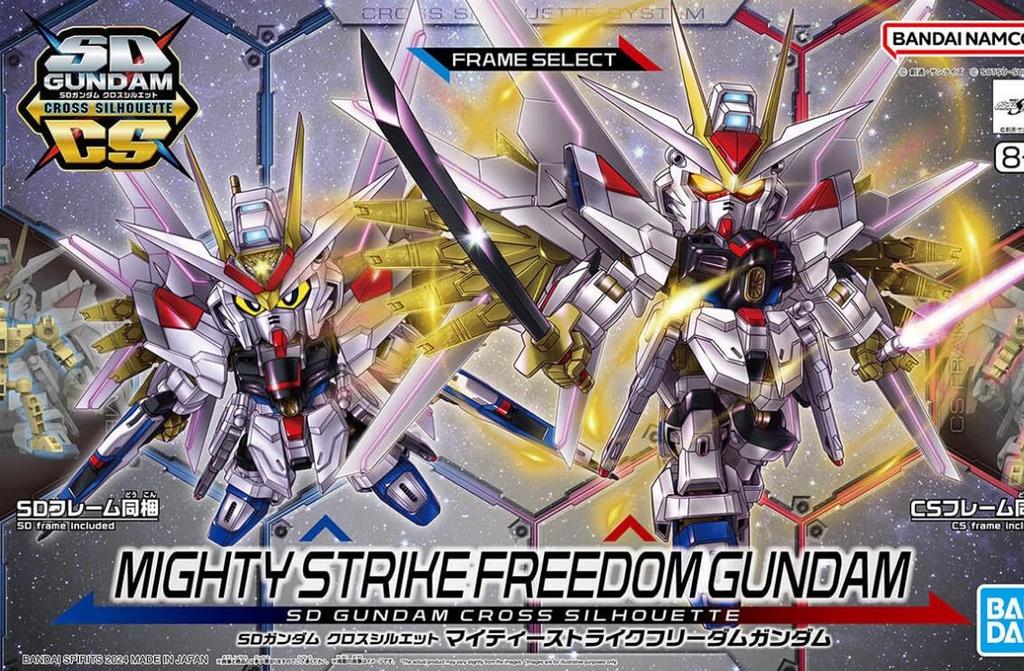 SD Gundam Cross Silhouette SDCS Mobile Suit Gundam SEED FREEDOM Mighty Strike Freedom Gundam Plastic Model Kit Pre-colored