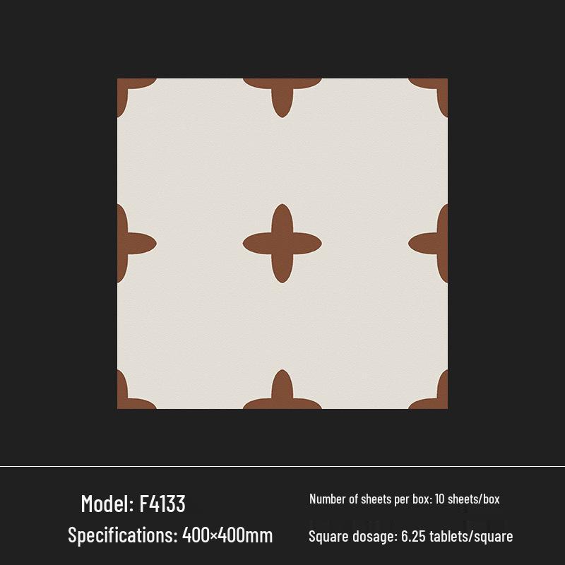 400x400 Zelená francouzská retro dlaždice s malým květinovým vzorem pro kuchyň, koupelnu, balkon a podlahu