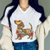 Dachshund Lover Gift Unisexs Tee Shirt Floral Dachshund Graphic Tee Funny Dog Casual Tops Gift For Dog Mom Vneck Unisex Clothing