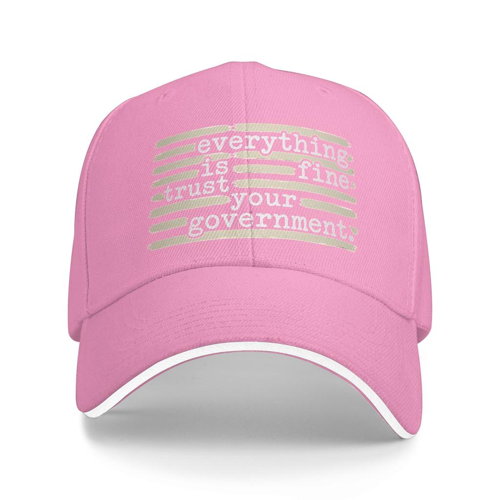 Everything Is Fine Trust Your Government Redacted Casual Baseball Cap Spring Trucker Hat Sun Hunting Hip Hop Hats Baseball Caps
