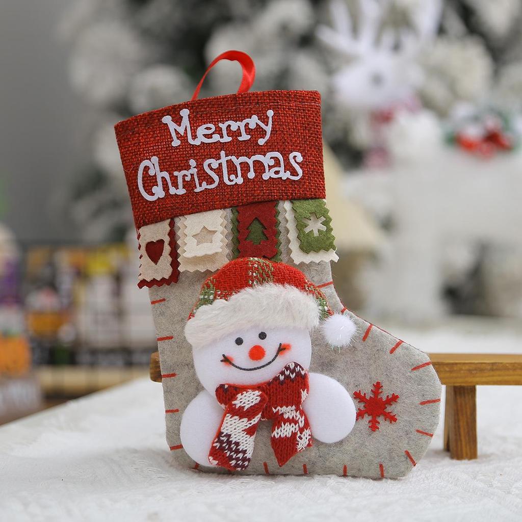 3D Weihnachtsmann & Schneemann Anhänger Set - Strümpfe & Baumdeko