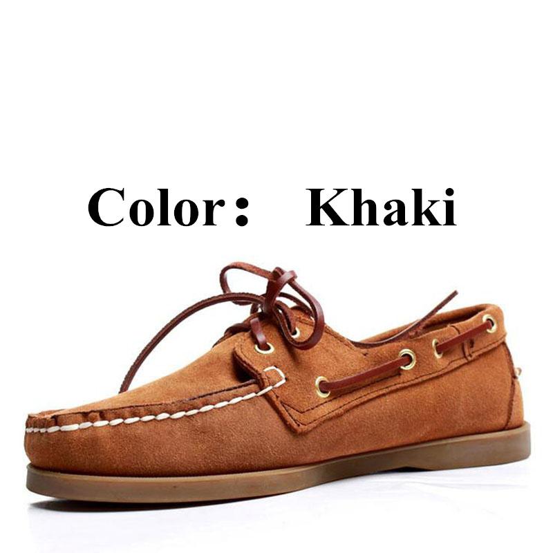 Men Genuine Nubuck Leather Docksides Classic Boat Shoes,Men Designer Sneakers For Hommme Femme Plus Size Loafers Y071