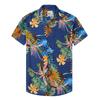 Casual Lar Printed Thin Hawaiian Shirt Men's Short-sleeved Loose Beach Shirt