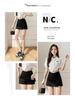 Plus Size Black Irregular Slit Skirt for Women - Anti-Exposure, Slightly Chubby, Hip-Hugging Short Skirt for Spring/Summer
