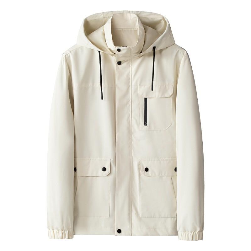 Mens Hooded Lightweight Sport Jacket Windproof Waterproof Casual Outerwear Gym Hiking Running
