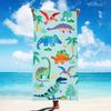 1pc "Colorful Dinosaur Design Beach Towel - Ideal for Summer Enjoyment!" Extremely Soft Ultra-Fine Fiber Beach Towel Generously