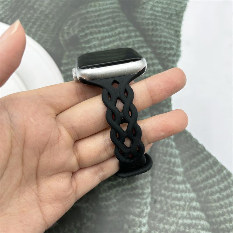For Applewatch10 Apple Watch with iwatch9876SE Hollow Breathable Twist Silicone Sports