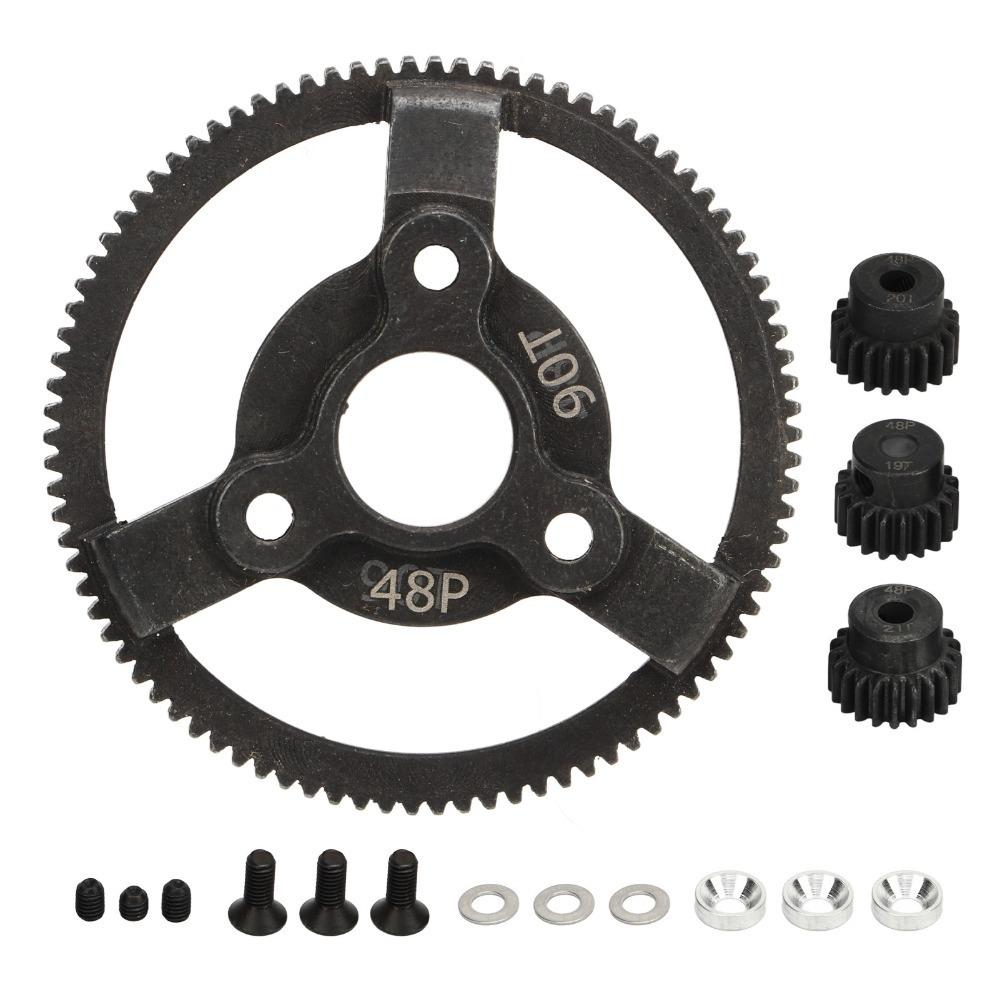 Balck Steel Pinion Gear Set Steel Upgrade Gear Gea Set for Traxxas 2WD 1/10 RC Car RC Car Upgrades