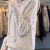Autumn and winter new hooded knitted sweater women's top inside and outside hoodie loose and thin pullover sweater