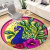 1pc Peacock Feather Chair Carpet for Office Non-Slip, Machine Washable Rug for Office - Holiday DecorMachine Made yy251029014