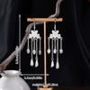 Ethnic Style Imitation Silver Earrings, Female Lotus Seed Lotus Tassel Fashion Versatile Earrings, Super Fairy Long Earrings, Attractions