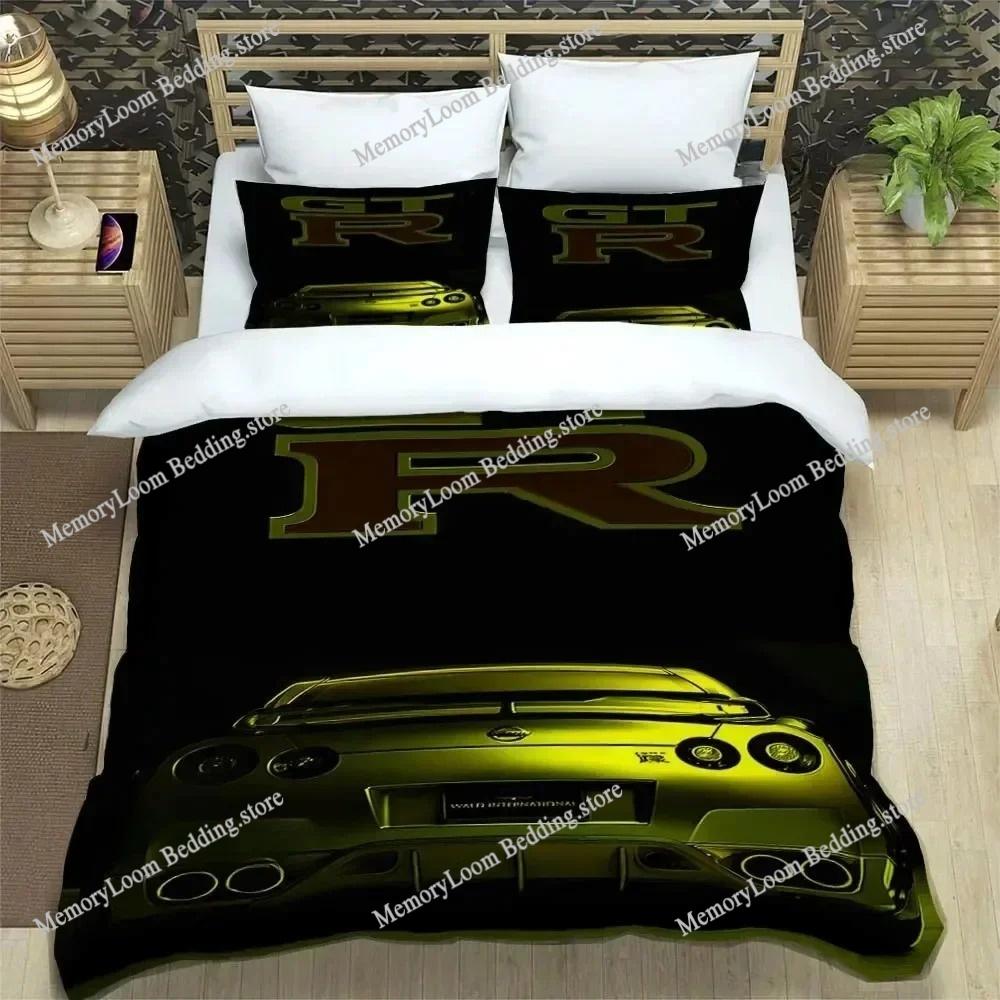 G-GTR Racing R-Retro Bedding Set Printed Duvet Cover Comfortable Breathable Luxury Cotton Quilt Pillowcase Single KingQueen Size