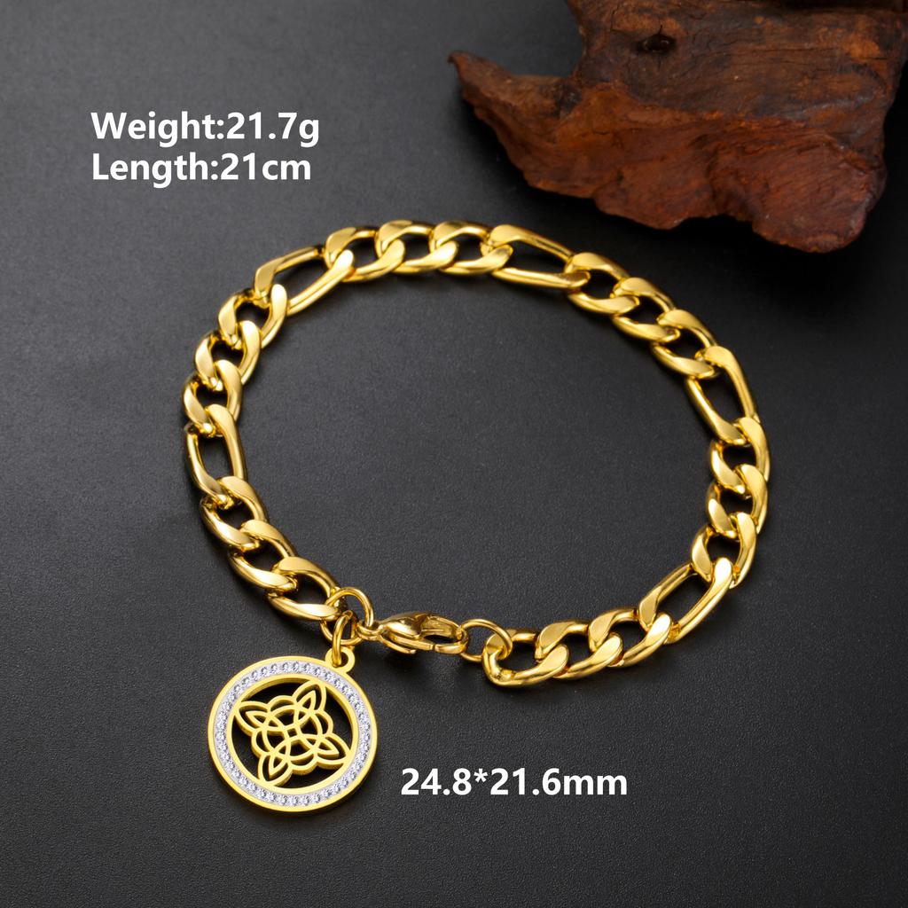 Lucktune Witch Knot Bracelets Stainless Steel Men Women's Hand Bracelets Lucky Celtics Magic Knot Figaro Chain Jewelry Gift