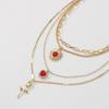 Tooxika Vintage Sun Love Heart Flower Necklace Diamonds Niche Street Fashion Necklace Women