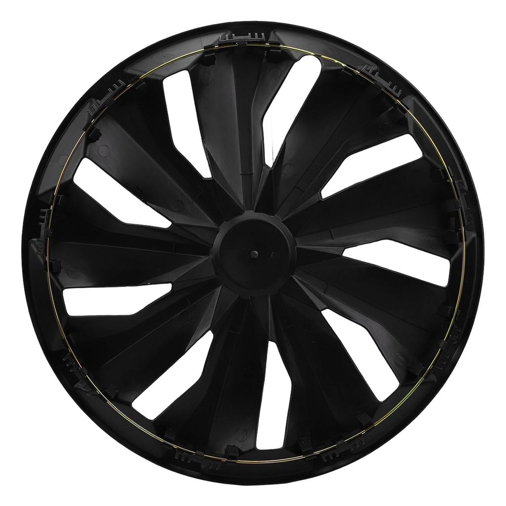 4PCS 17 Inch Hubcaps Set Stylish Universal Fit Clip On ABS R17 Wheel Cover Replacement for Most Cars Truck SUV Black