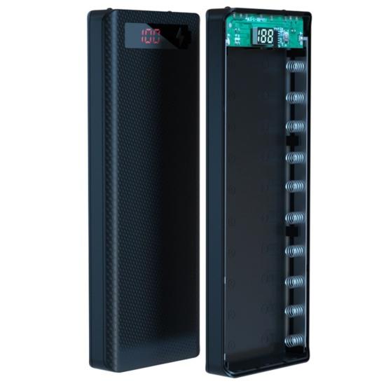M10/L10 Powerbank Odnímatelný LED Digitální Kryt Bezpájecí Displej 10x18650 Přenosné Pouzdro Nabíječky