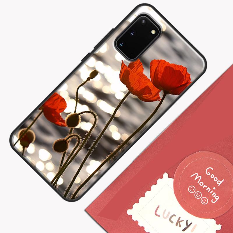 Červený mák Květinový kryt na telefon Pro Samsung Galaxy S23 S26 Ultra S20 S21 S22 S24 S25 Plus S10 S25 FE Kryt