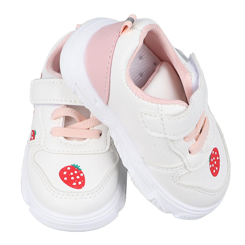 Baby Shoes Strawberry Pattern Skid Resistance Soft Comfortable Fashionable Baby Walking Shoes with Breathable Holes
