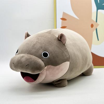 Moo Deng Plüschtiere Niedliches Weiches Kuschelkissen Cartoon Flusspferd Kissen Heimdekoration Puppen Für Kind Mädchen Geburtstag Weihnachtsgeschenk