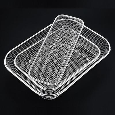 New Stainless Steel Washing Basket Sink Strainer Colander Handles Storage Baskets Square Storage Basket Mesh Colander