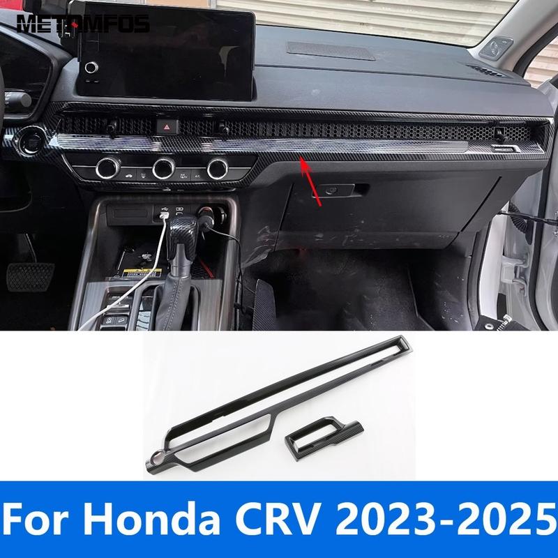 For Honda CR-V CRV 2024 2025 Carbon Fiber Center Console Dashboard Panel Air Condition Vent Outlet Trim Car Accessories