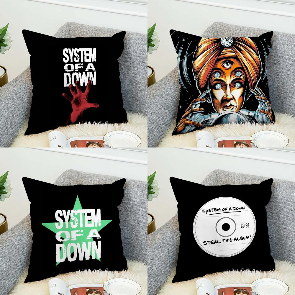 Band SSystem Of A Down Pillow Case For Car Sofa Decorative Home Doublesided Print Plush Square Throw Pillow Cushion Cover