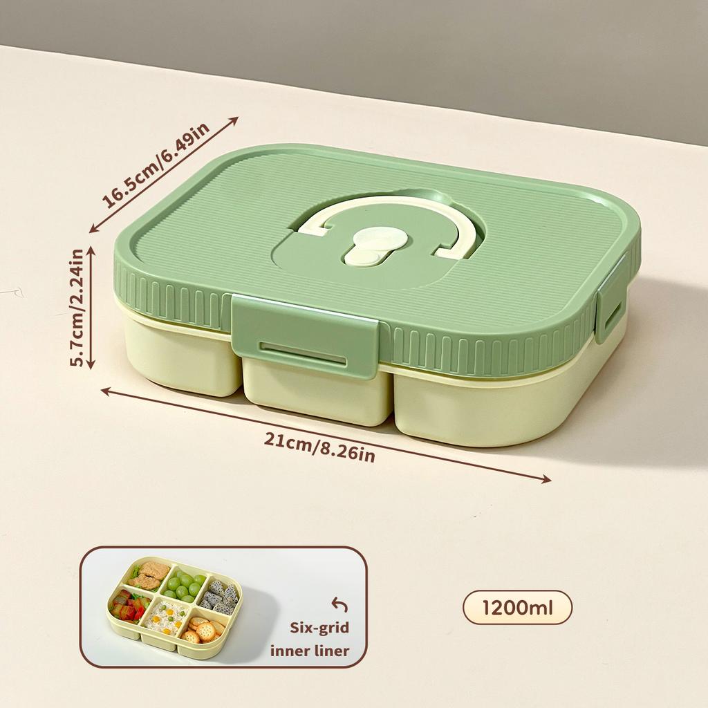 WORTHBUY Large Capacity Plastic Divided Bento Lunch Box Microwave Portable Leak-proof Cold And Hot Food Container For Student